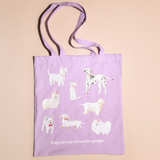 Dog print outlet tote bag