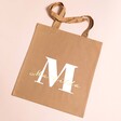 Personalised Mirrored Name Tote Bag against beige coloured backdrop