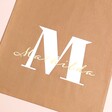 Close up of personalisation on Personalised Mirrored Name Tote Bag