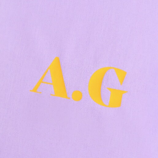Close up of personalisation on Personalised Yellow Initials Tote Bag