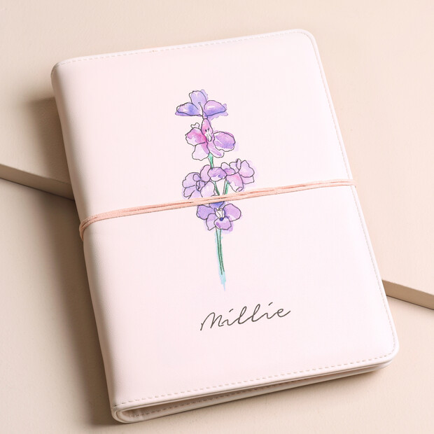 Birth Note Book Personalised Birth Flower Refillable Notebook | Lisa Angel