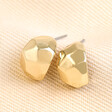 Big Metal London Organic Shape Half Hoop Earrings in Gold on Beige