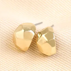 Big Metal London Organic Shape Half Hoop Earrings in Gold