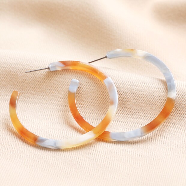 Big Metal London Large Resin Hoop Earrings in Orange Big Metal London Large Resin Hoop Earrings in Orange