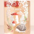 Close up of print on Personalised Woodland Highball Glass