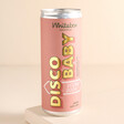 250ml Can of Whitebox Cocktails Disco Baby Vodka Soda against beige background