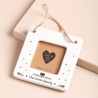 Our Family Mini Ceramic 2" x 2" Hanging Photo Frame