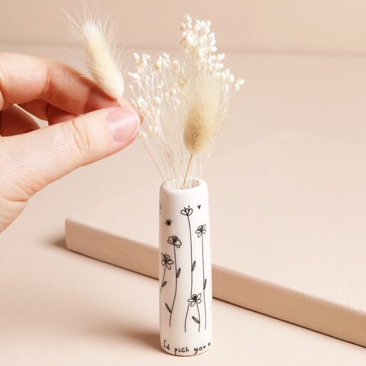 Tiny If Friends Were Flowers Ceramic Bud Vase With Model Putting Flowers Inside 