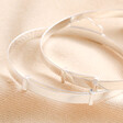 Close up of closure on Personalised Sterling Silver Cloud Christening Bangle
