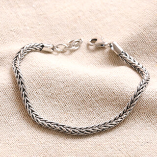 Men's Sterling Silver Foxtail Chain Bracelet