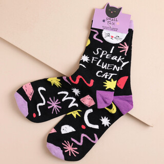 House of Disaster Small Talk Fluent Cat Bamboo Socks