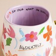 Close up of House of Disaster Small Talk 'Absolutely No Idea' Mug