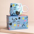 House of Disaster Small Talk 'I Work Hard' Cat Mug on Box