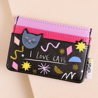 House of Disaster Small Talk Cat Black Card Holder