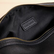 Interior of Men's Vegan Leather Wash Bag in Black