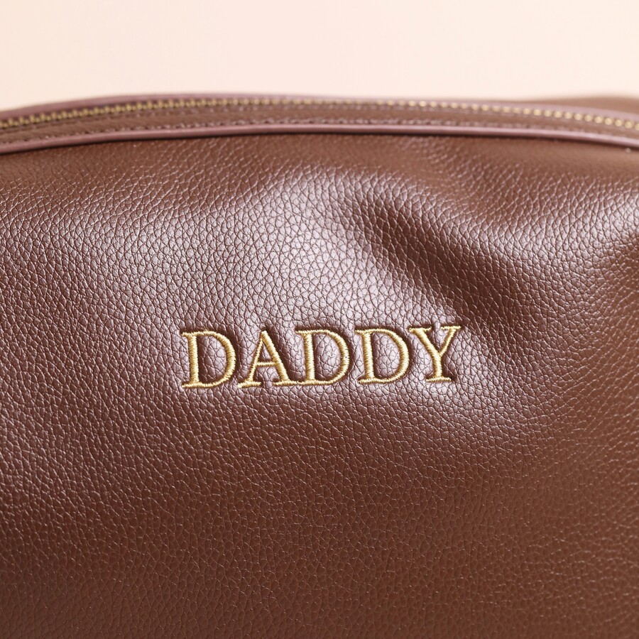 Personalised Men's Vegan Leather Wash Bag | Lisa Angel