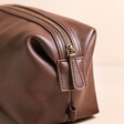 Zipper on Personalised Men's Vegan Leather Wash bag 