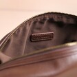 Close Up of Interior of Personalised Men's Vegan Leather Wash bag