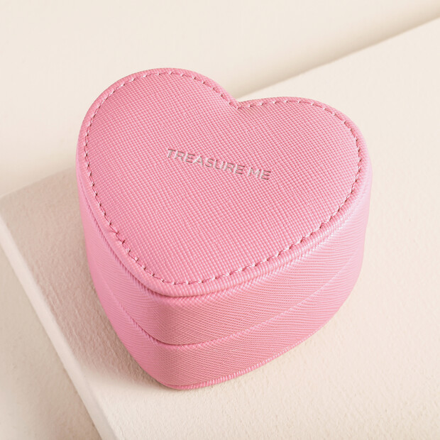 Estella Bartlett Mini Heart Shape Jewellery Box in Pink