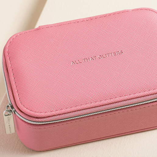 Close up of quote on Estella Bartlett Mini Jewellery Box in Pink