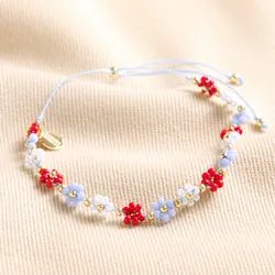 Estella Bartlett Red and Blue Daisy Chain Bracelet
