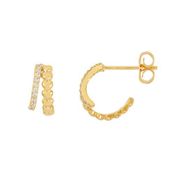Estella Bartlett Heart Double Illusion Hoop Earrings in Gold