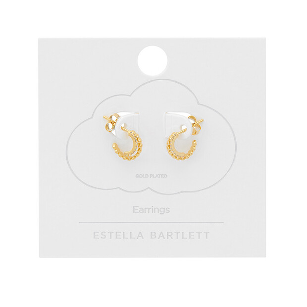 Estella Bartlett Heart Double Illusion Hoop Earrings in Gold