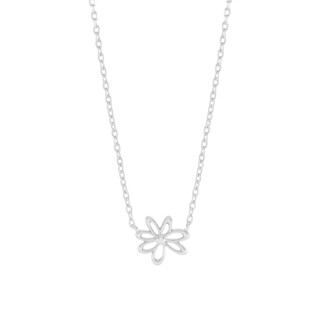 Estella Bartlett Doodle Wildflower Necklace in Silver        