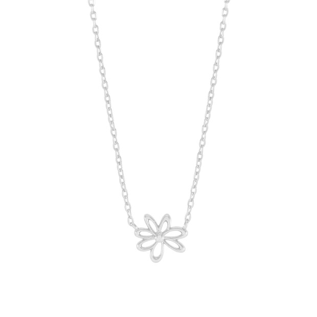 Estella Bartlett Doodle Wildflower Necklace in Silver        