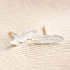 Lisa Angel Ladies' Tiny Sterling Silver Feather Stud Earrings