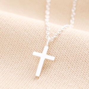 Sterling Silver Small Cross Pendant Necklace 