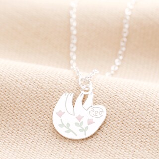 Sterling Silver Sloth Pendant Necklace