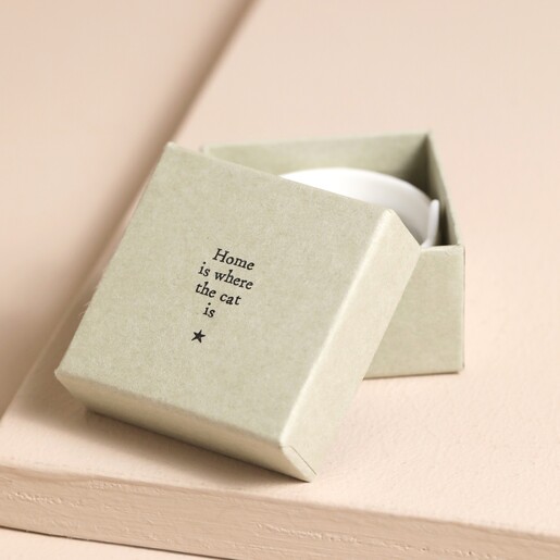 East of India Cat Tealight Holder Presentation Box