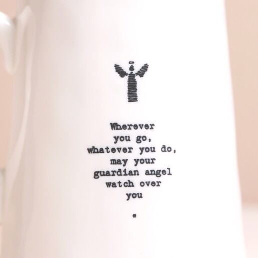 Close Up of Quote on East of India Guardian Angel Mug