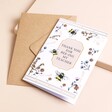 Thank You For Bee-ing My Teacher Greetings Card with Envelope on Beige Background