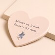 Forever My Mum Pink Ceramic Heart Coaster on Pink Surface