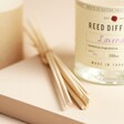 Close up of reed sticks from Fikkerts Fruits of Nature Lavender Reed Diffuser
