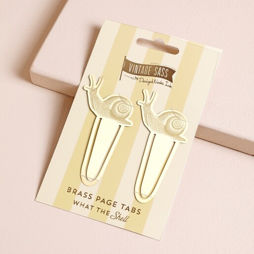 Designworks Ink Set of 2 Snail Metal Bookmarks on presentation card