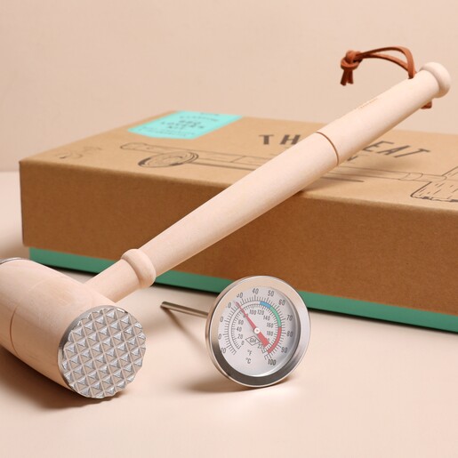 Close up of products outside of Gentlemen's Hardware BBQ Lover's Kit