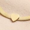 Close Up of Single Charm on Gold Stainless Steel Heart Charm Herringbone Bracelet