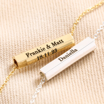 Personalised Hexagonal Barrel Charm Bracelet