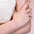 Interlocking Matte Hoops Bracelet in Silver on model with hand on arm
