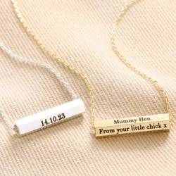 Personalised Hexagonal Barrel Pendant Necklace