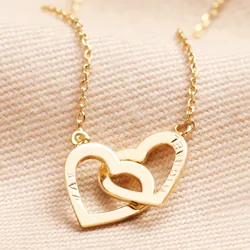 Personalised Interlocking Hearts Necklace