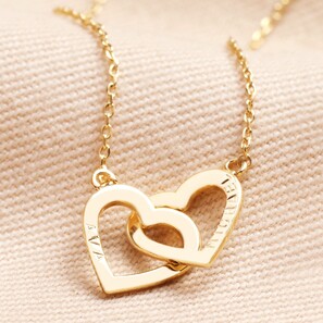 Personalised Interlocking Hearts Necklace