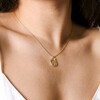 Close Up of Mermaid Coin Pendant Necklace in Gold on Model