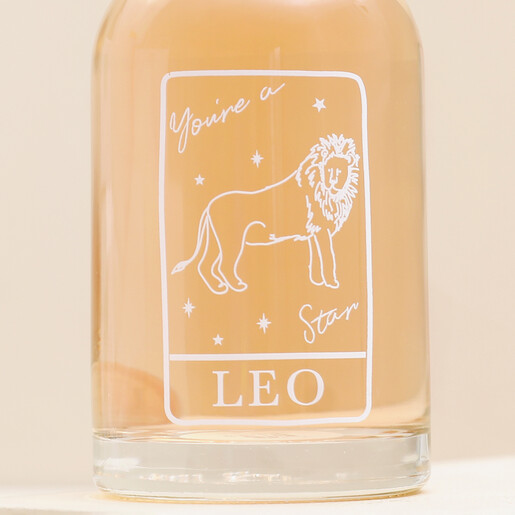 Close up of personalisation on 500ml Star Sign Strawberry Gin