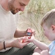 Tiny Matchbox Ceramic Racing Car Token with Father & Son Model