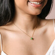 Model Wearing Broccoli Pendant Necklace in Gold