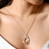 Lisa Angel Ladies' Delicate Crystal Flower and Bee Droplet Necklace on model 